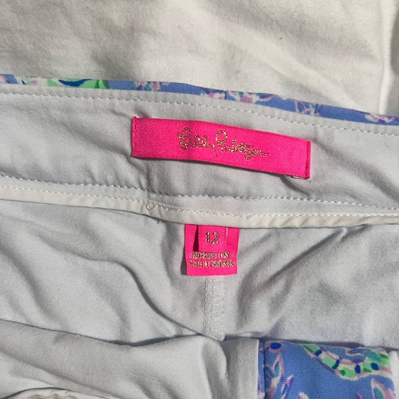 Lilly Pulitzer High Waist Blue and Green Shorts NWOT - Picture 3 of 4